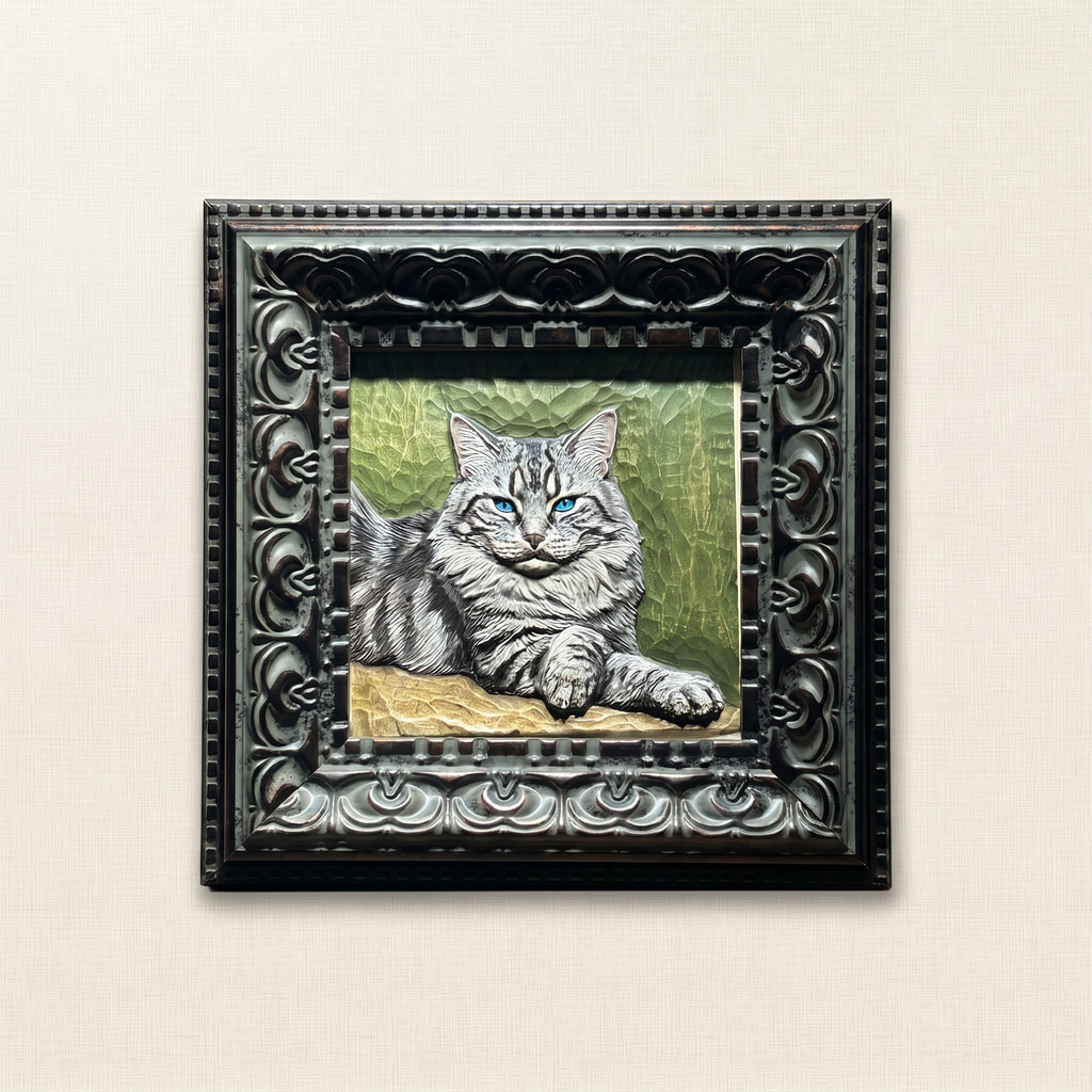 Custom 3D Relief Framed Pet Art Portrait
