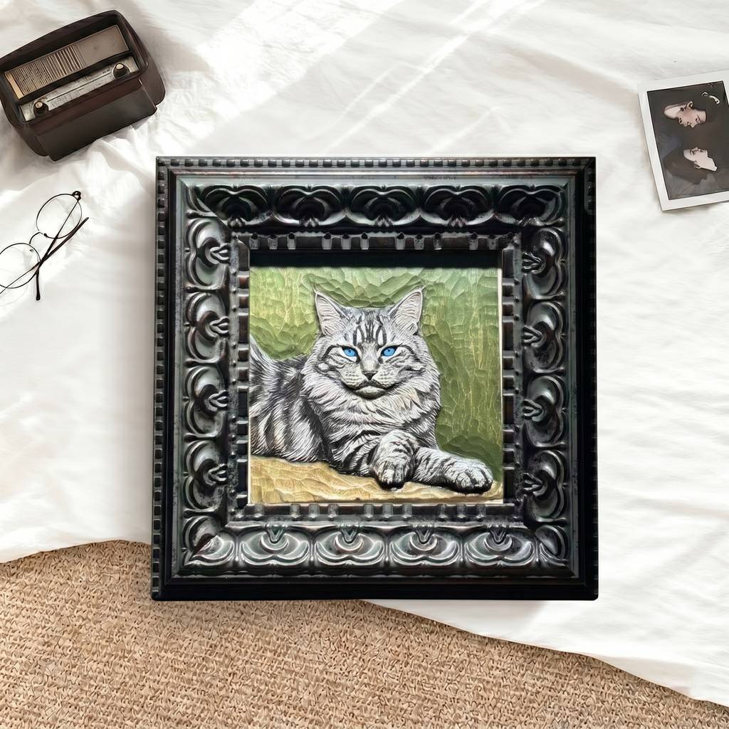 Custom 3D Relief Framed Pet Art Portrait