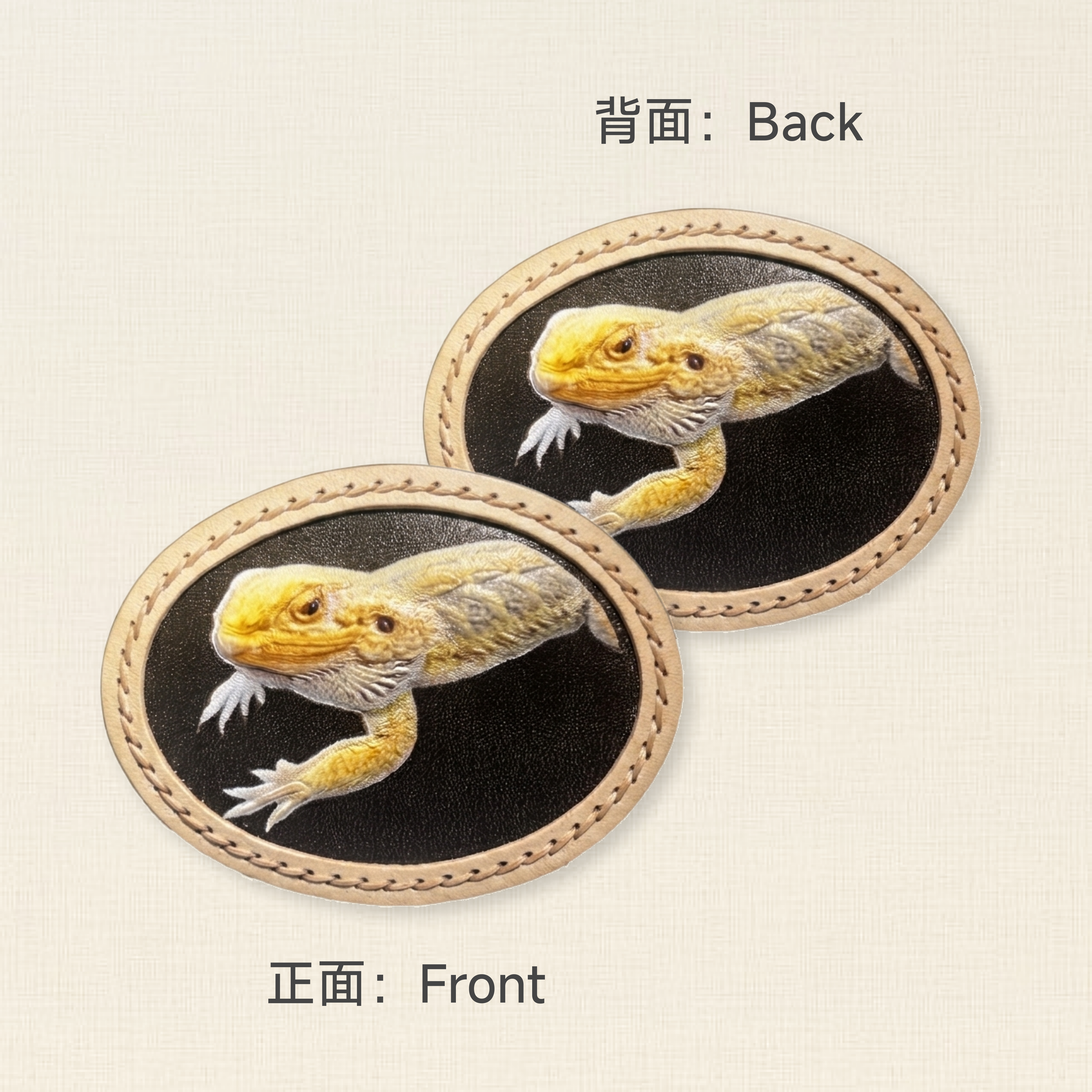 Elegant Oval Leather Pet Portrait Pendant