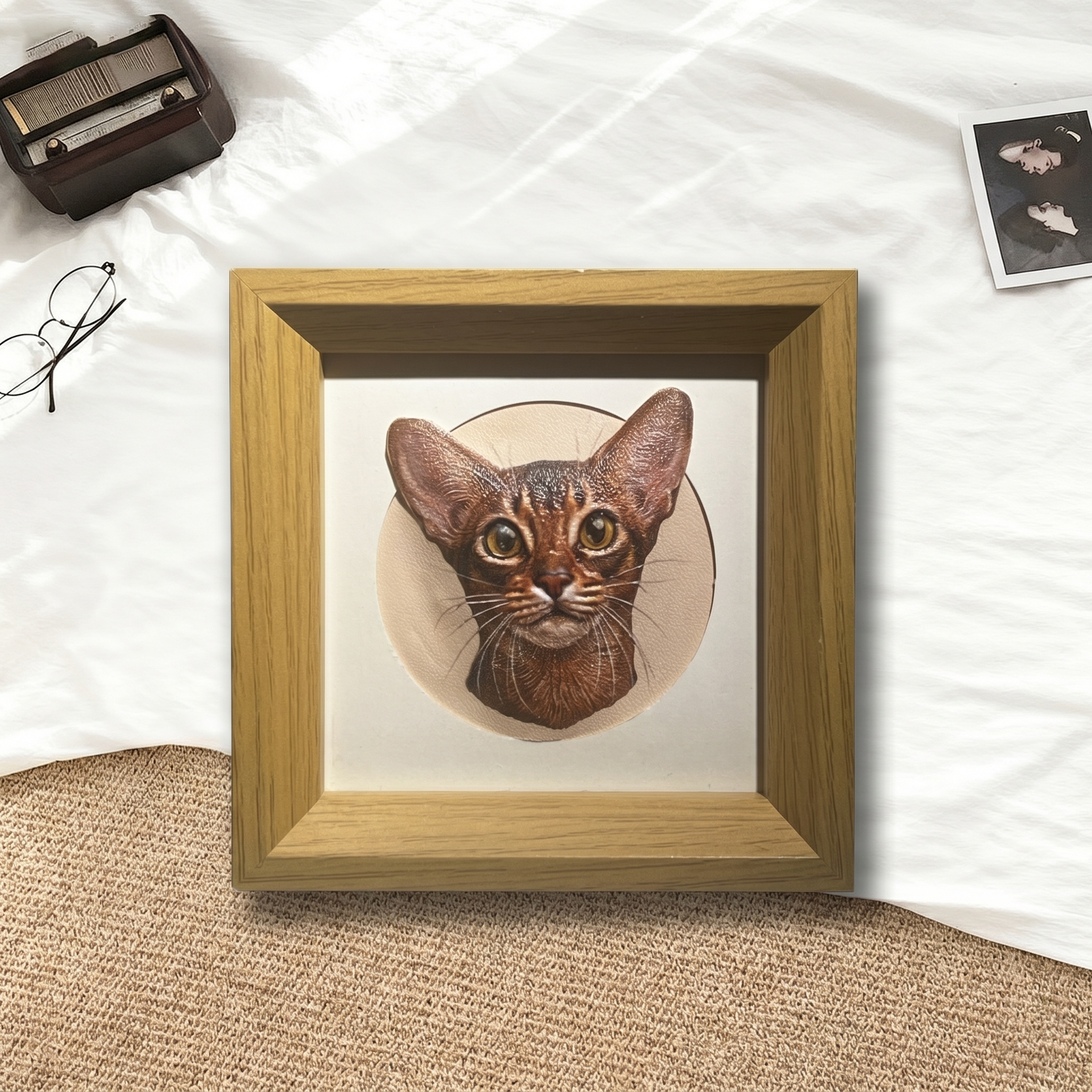 Framed Leather Pet Art Portrait
