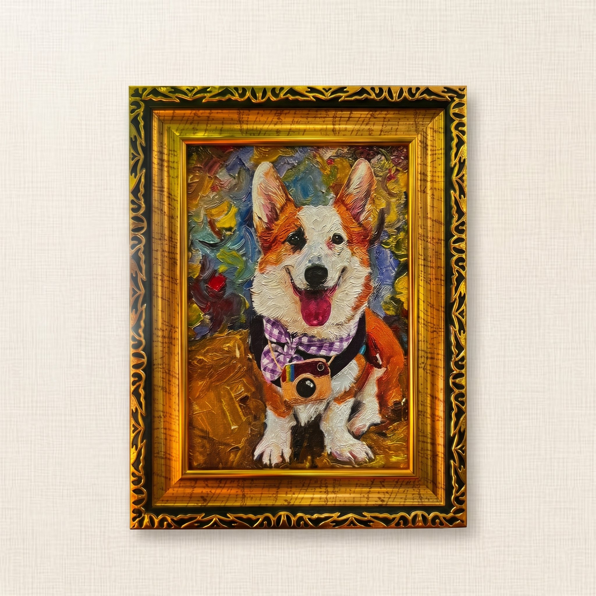Custom Hand-Painted Textured Canvas Pet Portrait