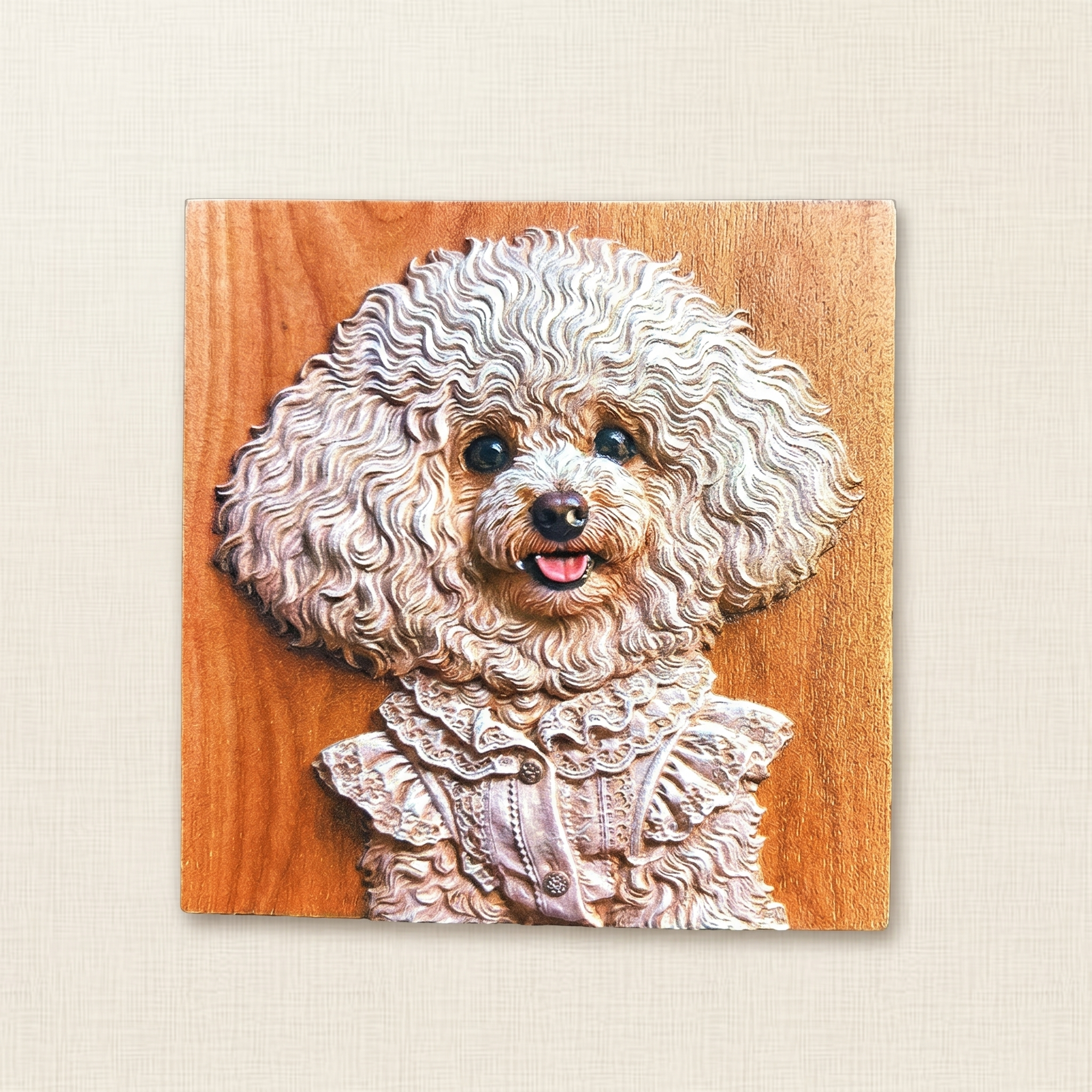 Custom 3D Relief Wooden Pet Fridge Magnet
