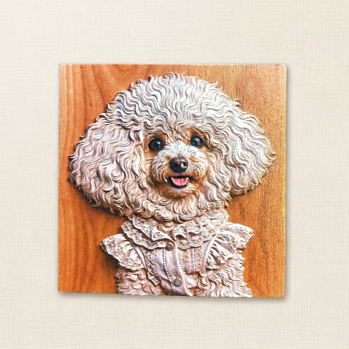 Custom 3D Relief Wooden Pet Fridge Magnet